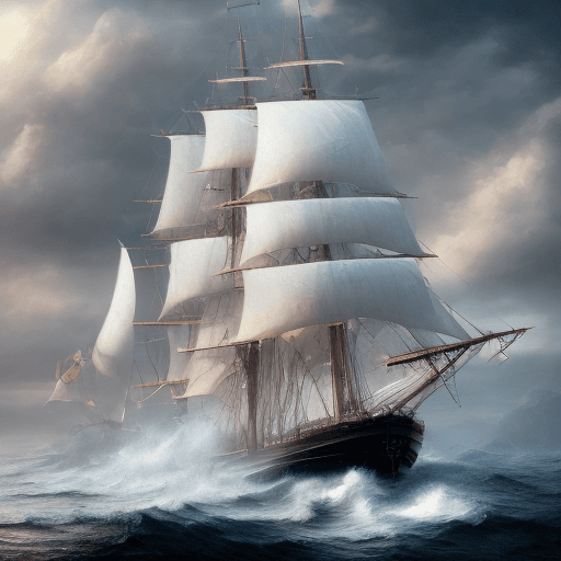 AI generated: Photo of a ultra realistic sailing ship, dramatic light, pale sunrise, cinematic lighting, battered,...