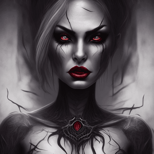 AI generated: create image of woman, a full body portrait of dark queen,perfect face,  dark fantasy randy theme, m...