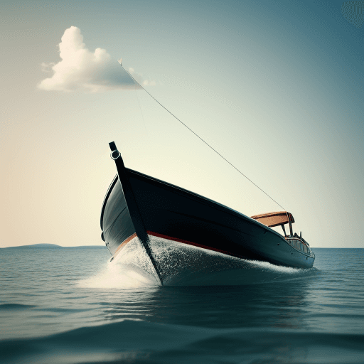 AI generated: beautiful angle in a boat, that boat floting on a hell