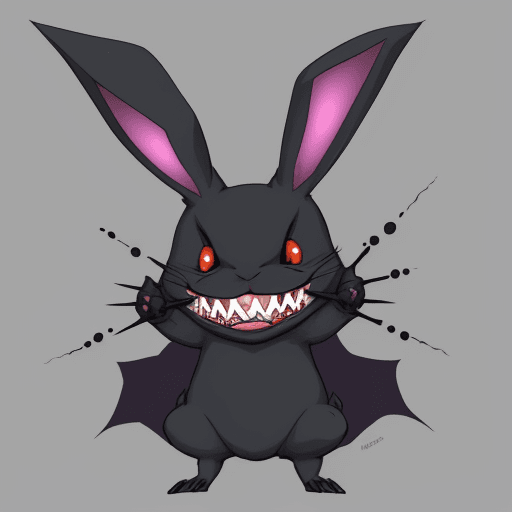 AI generated: "Draw an extremely terrifying rabbit singing in a cartoon or anime style. The rabbit should have lar...