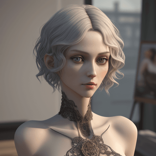 AI generated: slim, slender, looking at viewer, short hair, wavy hair, (masterpiece), (best quality:1.2), absurdre...
