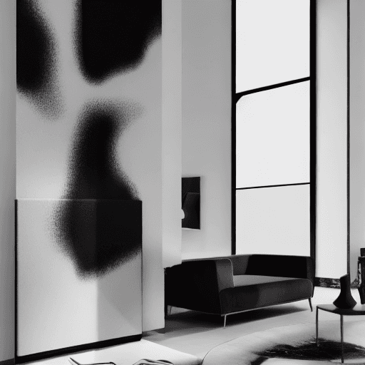 AI generated: black and white, liquide abstract, gradient abstractness perforations, reveal, matt material, one to...