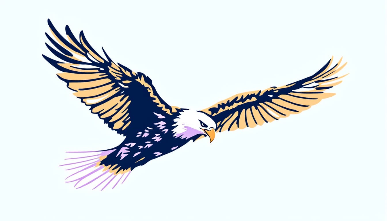 AI generated: Soaring to new heights! This eagle clip art embodies freedom and strength, perfect for inspiring oth...