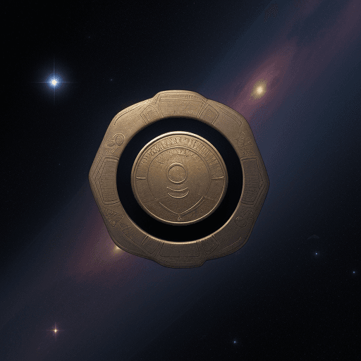 AI generated: A coin in the deep space