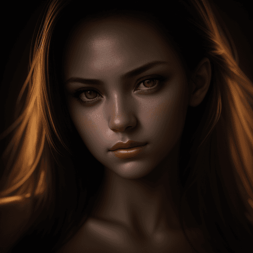 AI generated: Portrait of a beautiful woman, chiaroscuro lighting, emotions, sensual pose, close-up, high dynamic ...