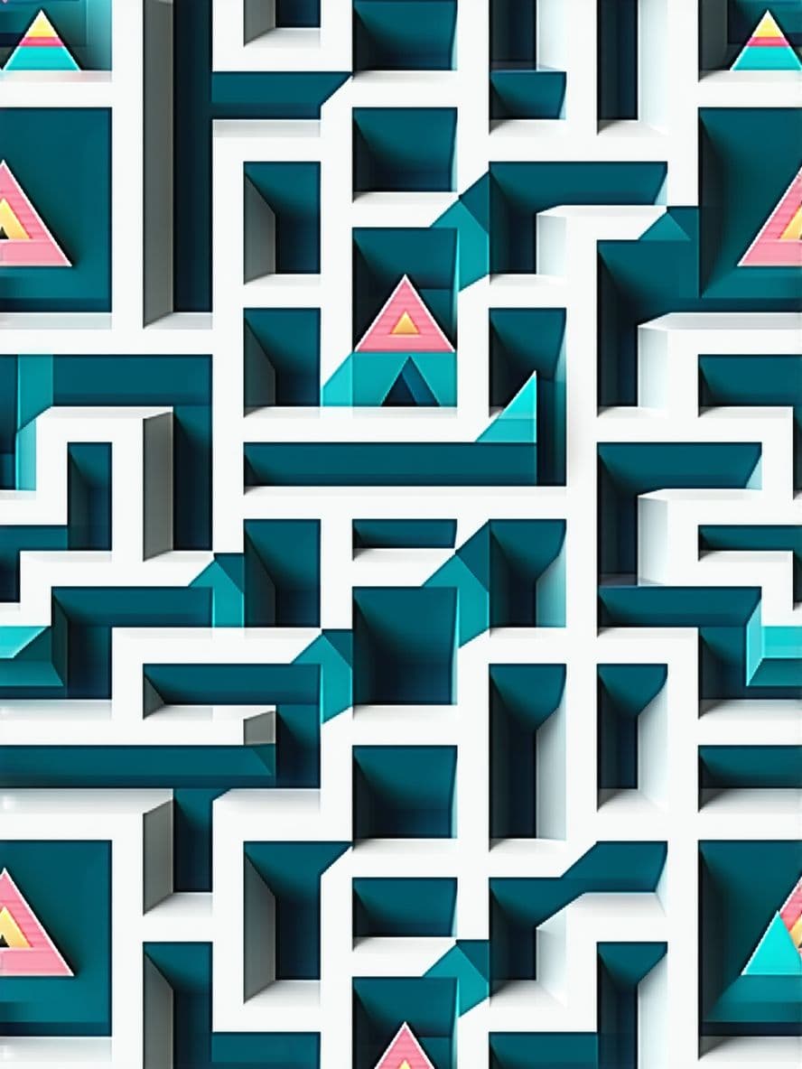 AI generated: Endless Maze of Triangles