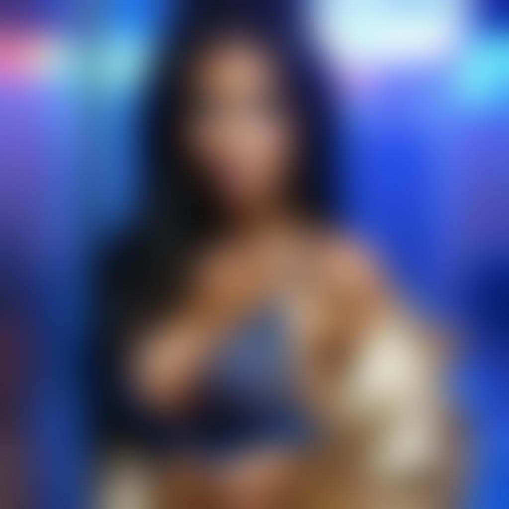 AI generated: A sultry brunette woman poses with quiet confidence, her long raven hair styled in loose, glossy wav...