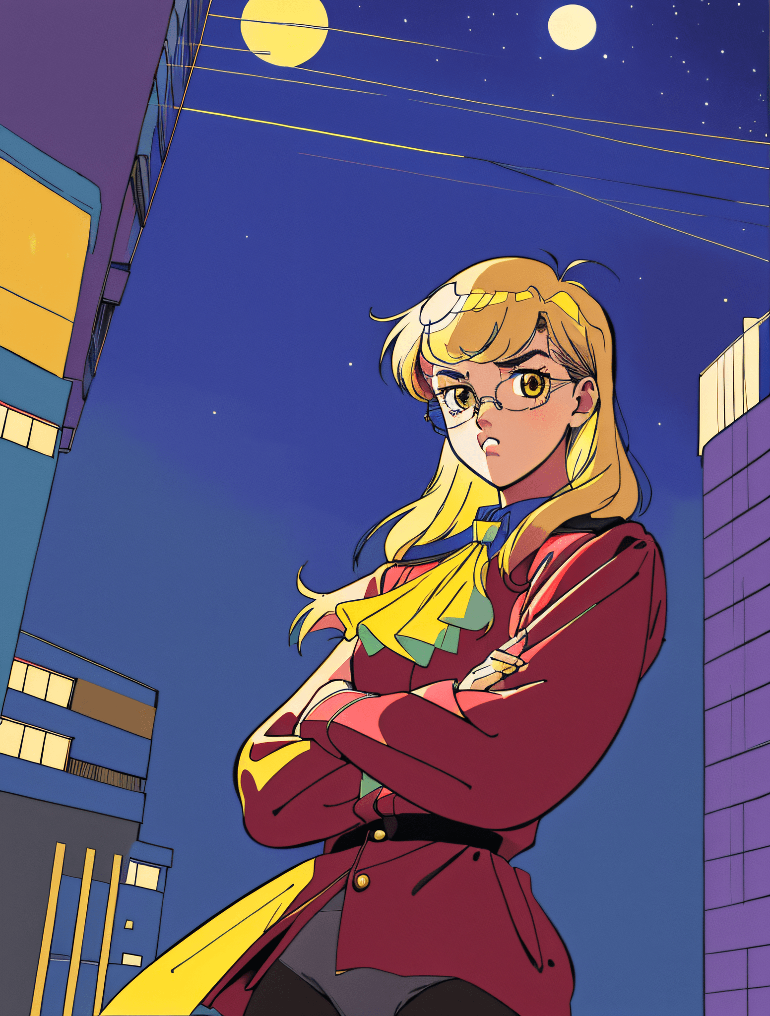 AI generated: WWanime, (((retro artstyle))) ((masterpiece)) 1Girl , Solo , Perrine , upper body, portrait , photos...