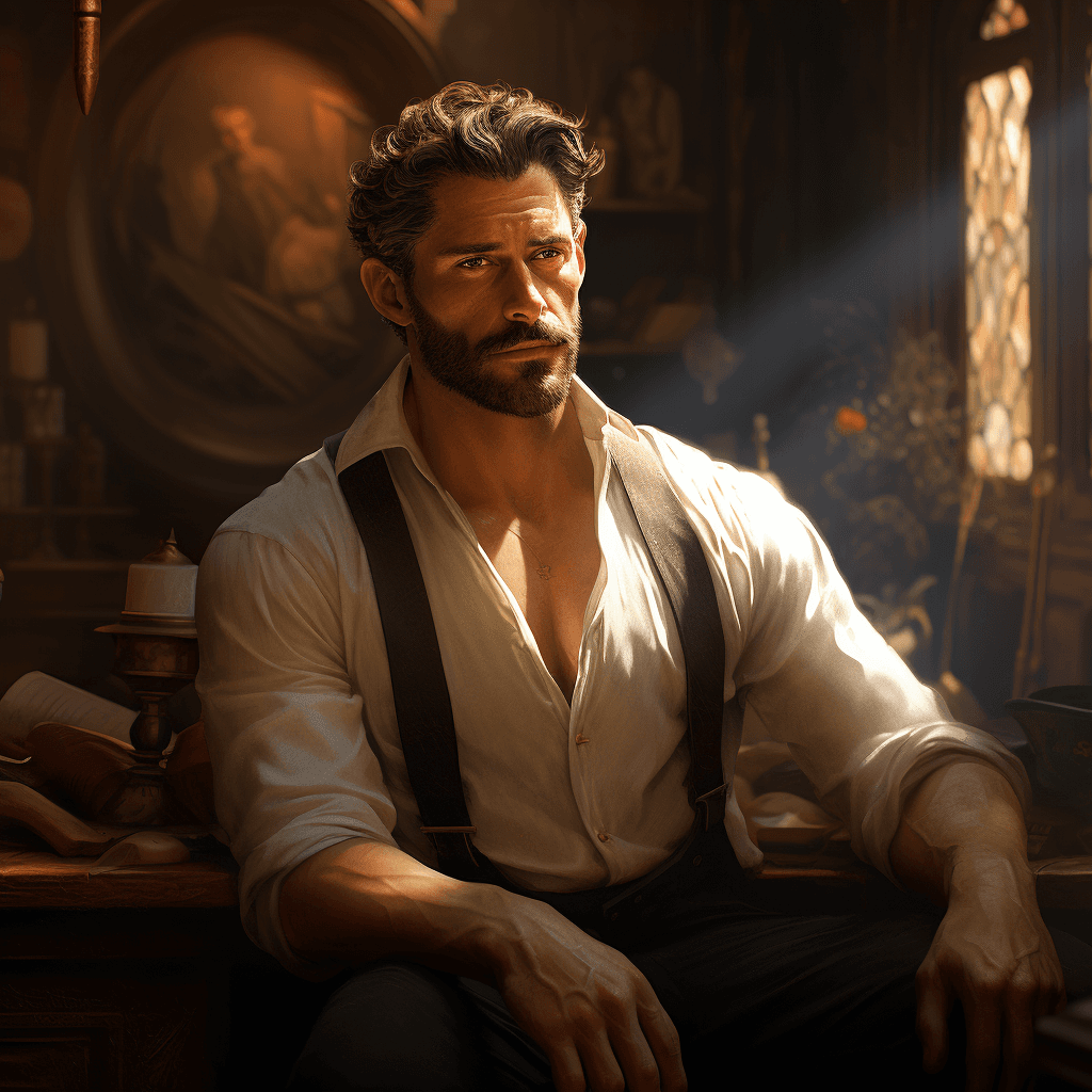 AI generated: Handsome man, muscular upper body, D&D, intricate, elegant, highly detailed, digital photo, smooth, ...