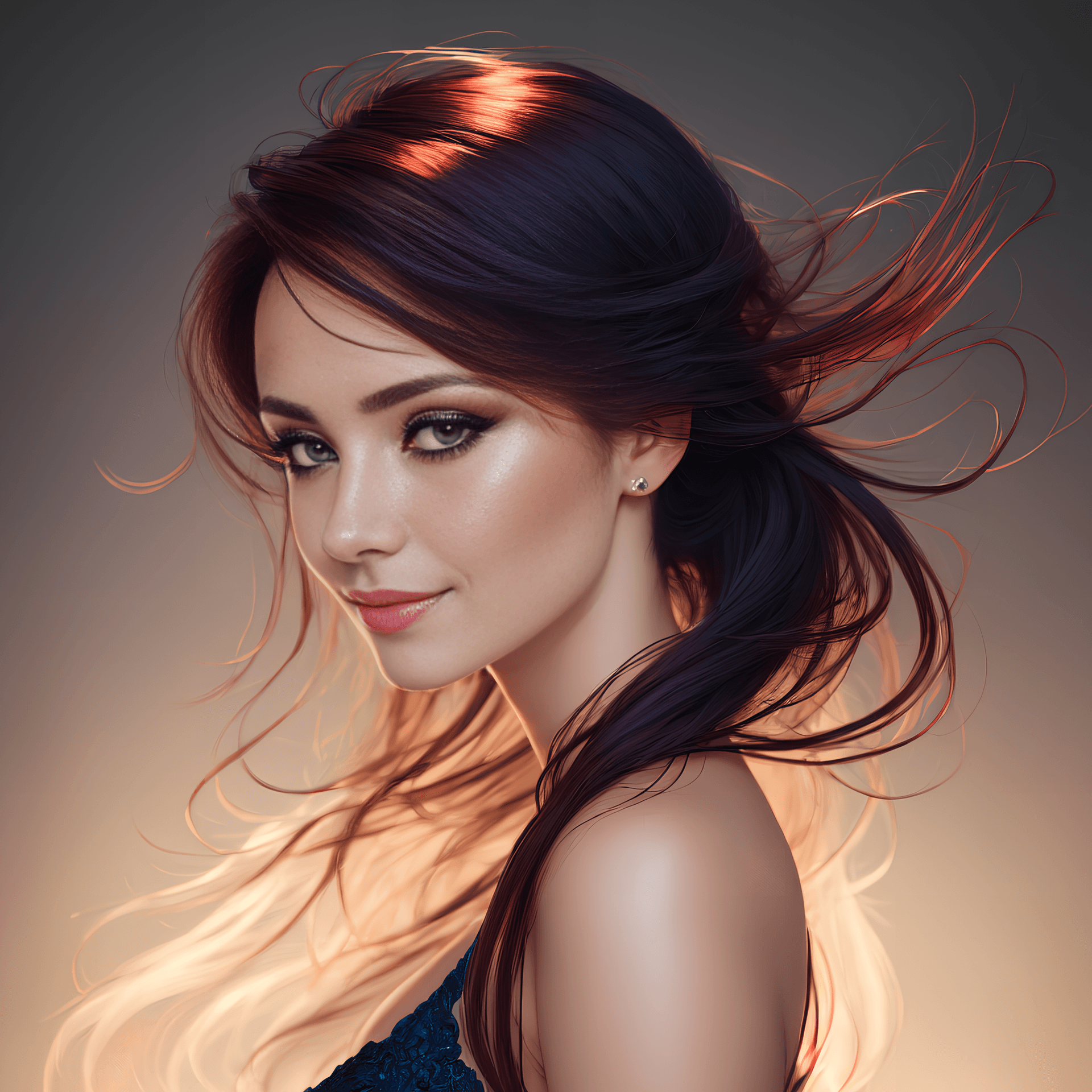 AI generated: RAW photo, Detailed portrait (stunning 30 year old woman:1.4), perfect face, (long hair), (pores:1.2...