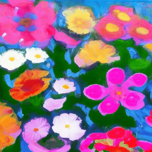 AI generated: Flowers, water