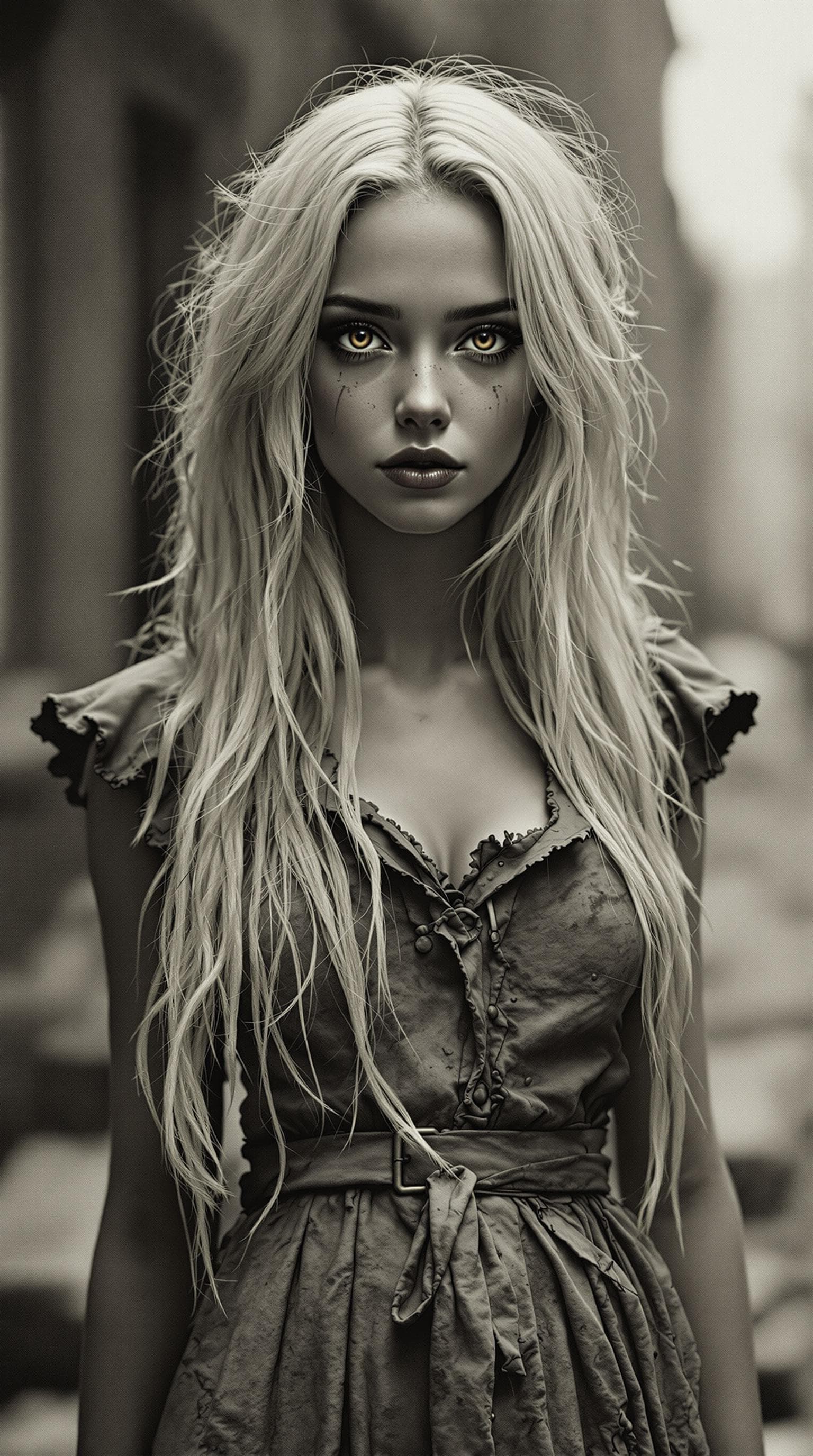 AI generated: a professional vintage black and white film photo of a exceptionally of the most beautiful American ...