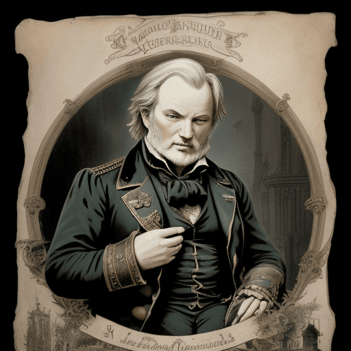 AI generated: High resolution photography COLORED STEAMPUNK STYLE  Victor Hugo est un poète, ULTRA MODERN dramatur...