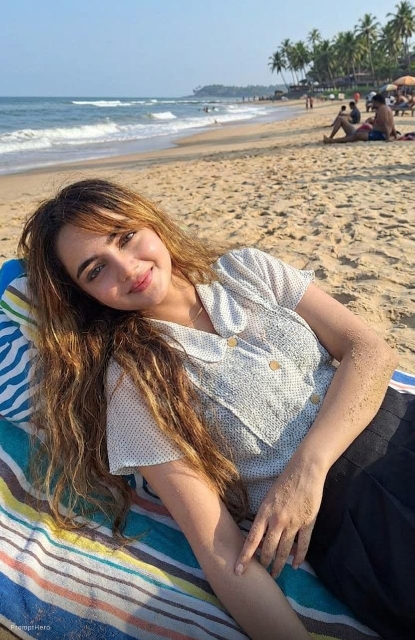 AI generated: lies on the sunny beach
