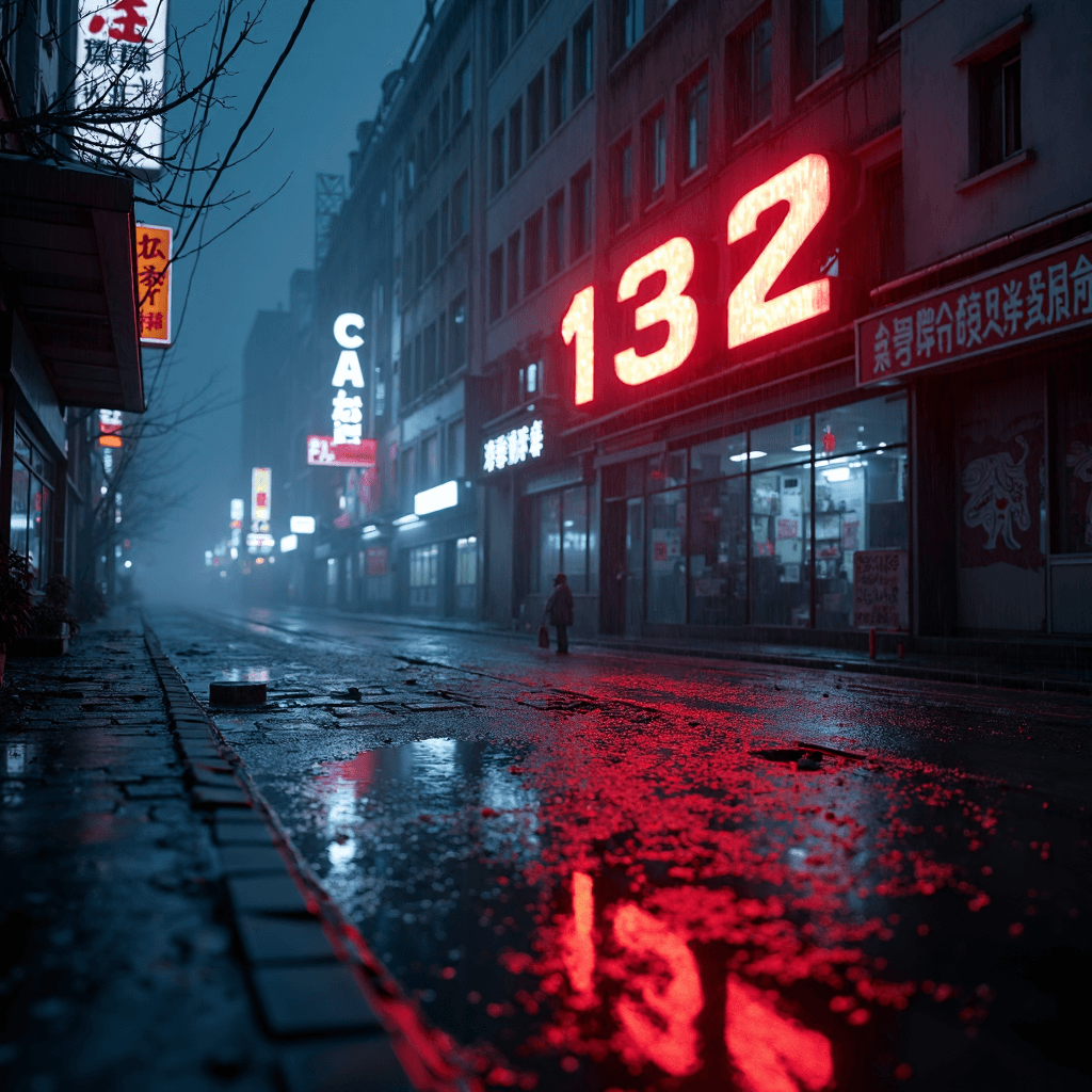 AI generated: Hyper details and shaprness, night cyberpunk empty street, rainy weather, the puddles reflect the ne...