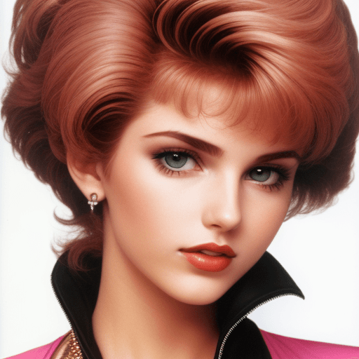 AI generated: high resolution woman bust with the 80s fashion clothes and hairstyles

