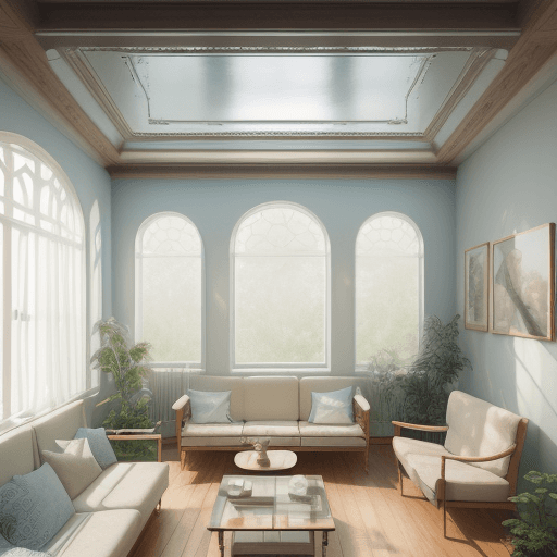 AI generated: High resolution photography interior design, dreamy sunken living room conversation pit, wooden floo...
