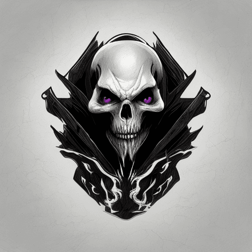 AI generated: concept art of png logo of scary ghost illustration, vector logo, sticker, black and white logo, mat...