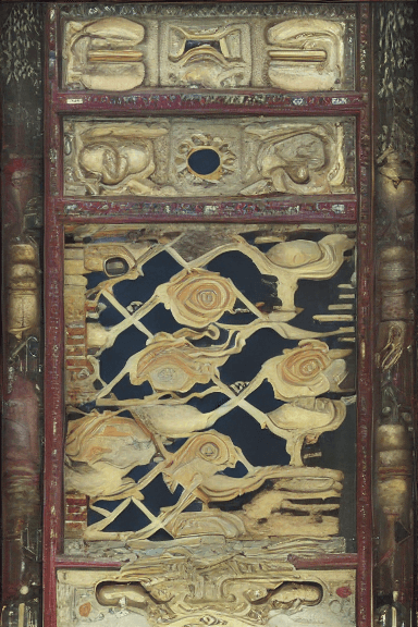 AI generated: Door god in a Chinese temple