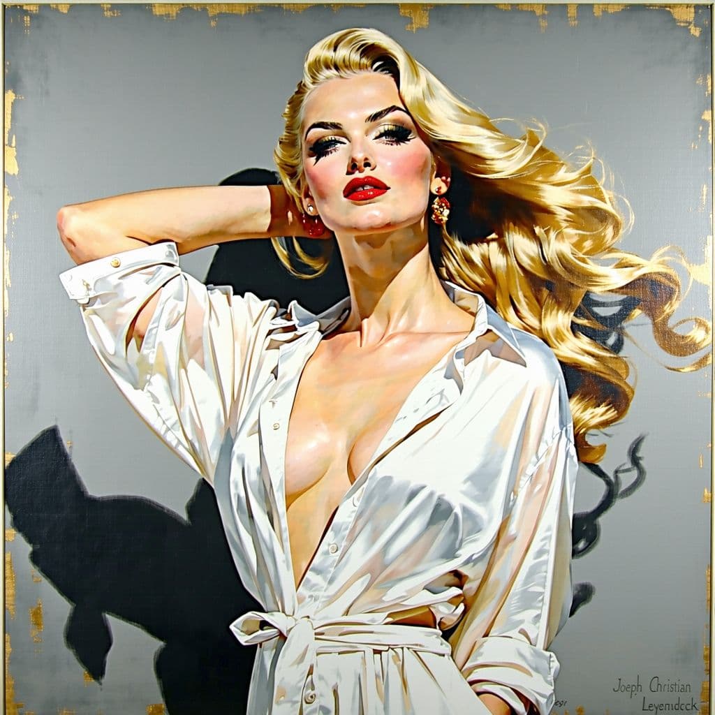 AI generated: Create a richly detailed portrait inspired by the techniques of Joseph Christian Leyendecker, featur...