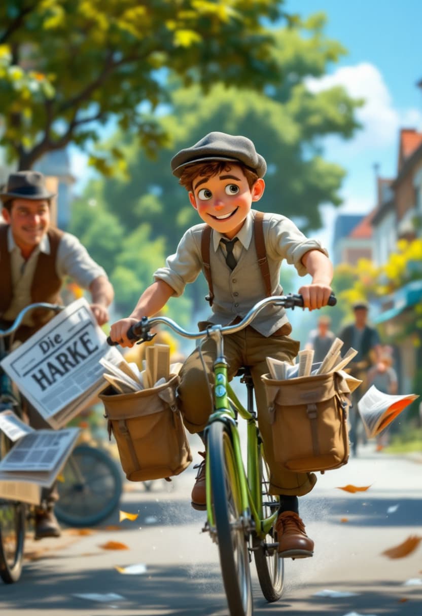 AI generated: Create a dynamic image, an atmosphere filled with warm colors. In the style of Pixar, with high defi...