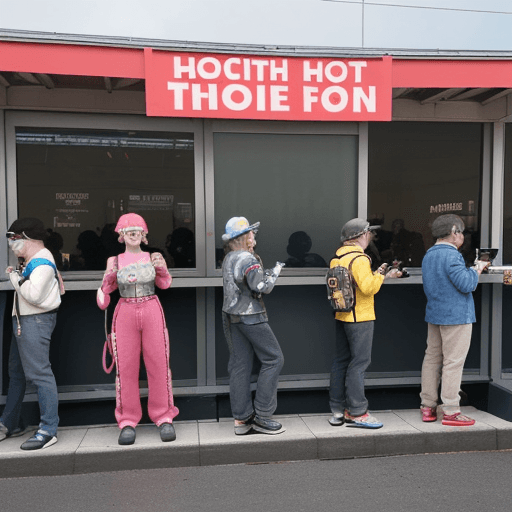 AI generated: A funny robot stands on the left in front of the sign with the text: "Mine HOT Coin - Free Entry!"
A...