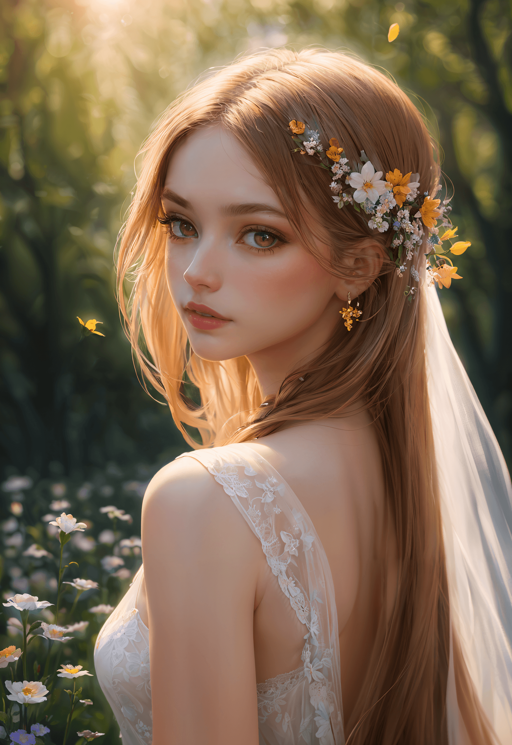 AI generated: (masterpiece, award winning, best quality:1.2) , Portrait of a beautiful female Spirit of Springtime...