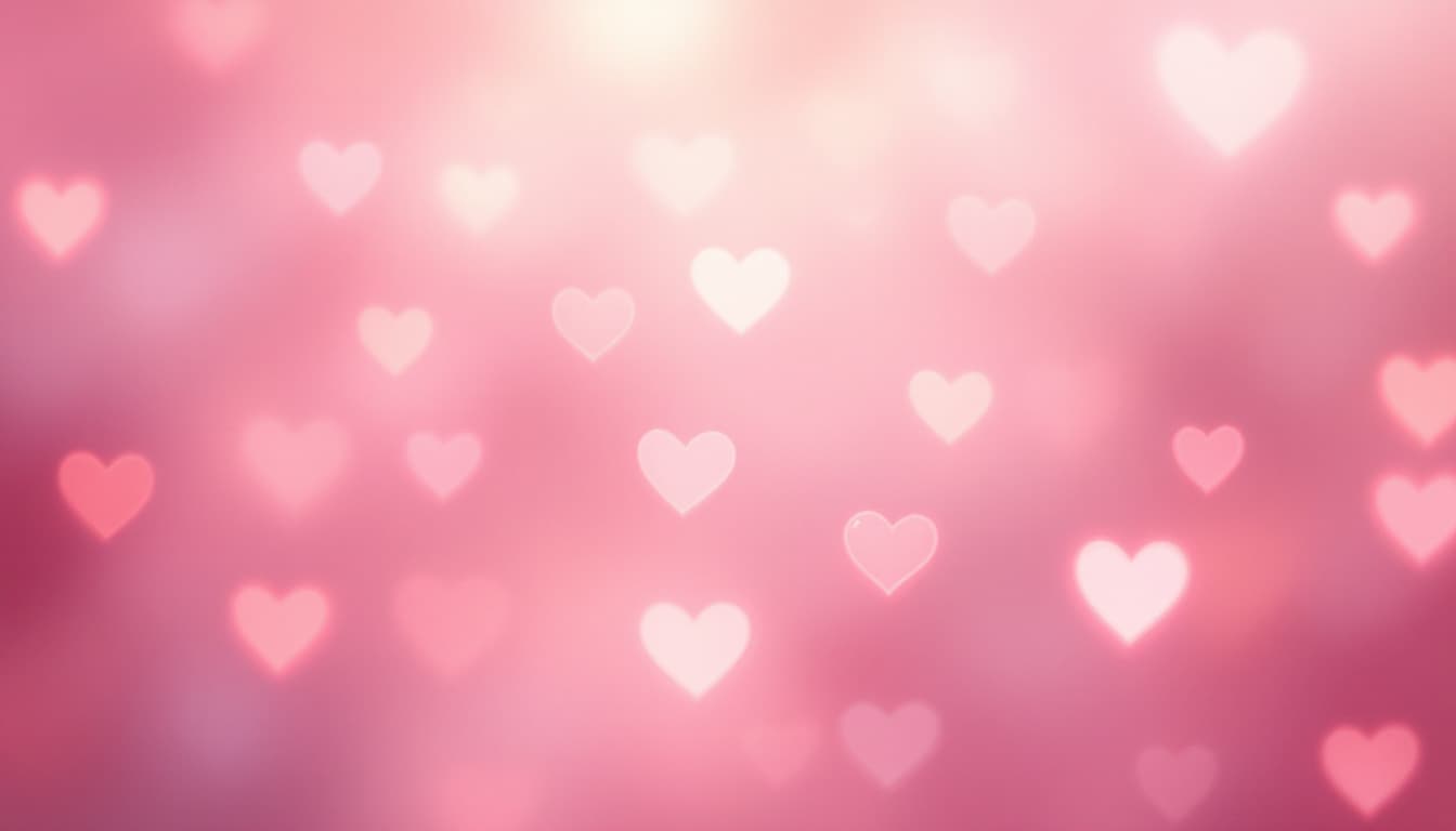 AI generated: Pink pastel background, soft blurred heart shapes, romantic bokeh effect, valentines day theme, drea...
