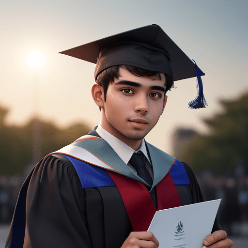 AI generated: Photo of a ultra realistic graduated man  student by front side, student with a graduate cap, studen...