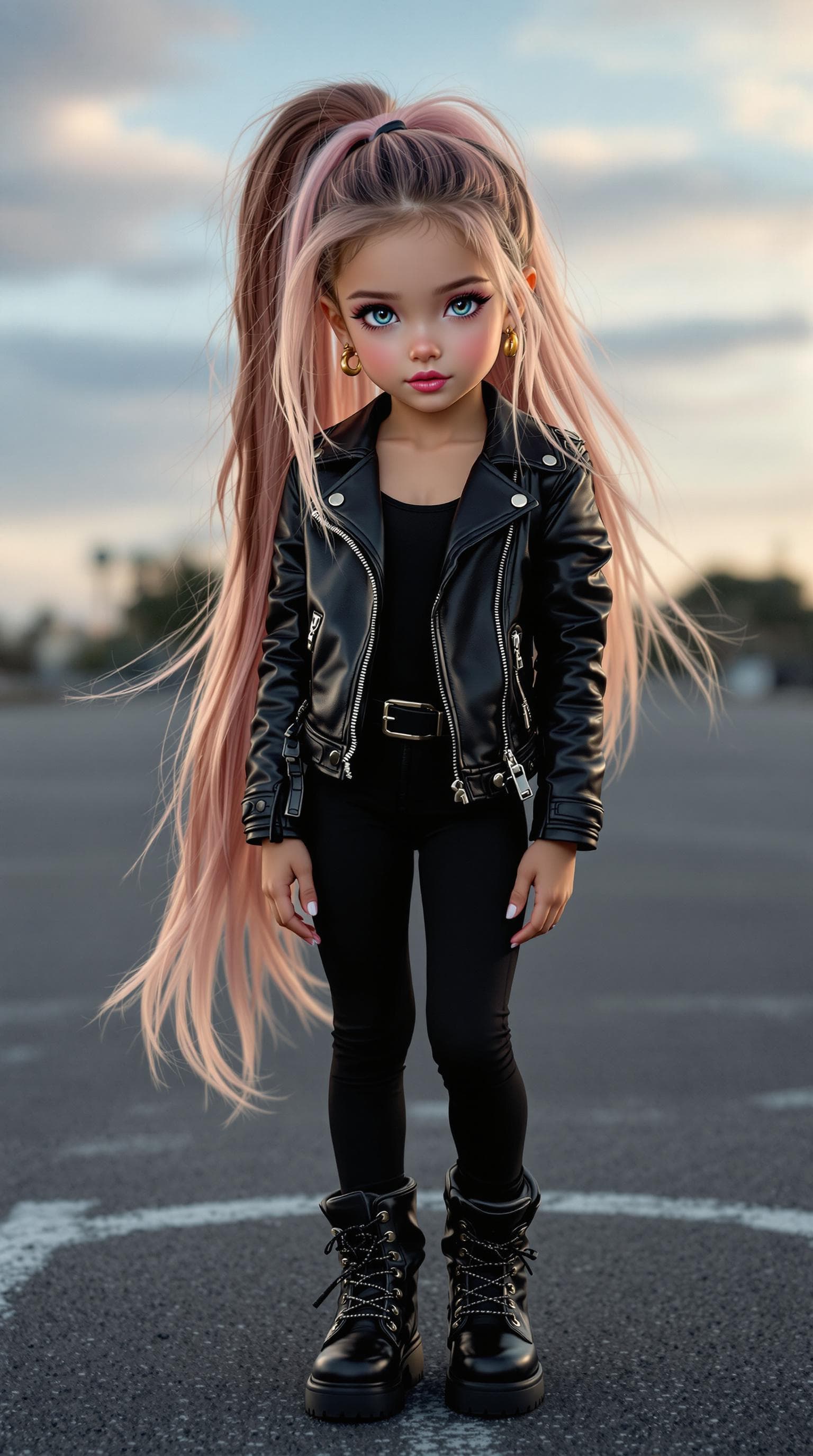 AI generated: a professional photo of a exceptionally beautiful girl in the world (age 9), (nine year old), highly...