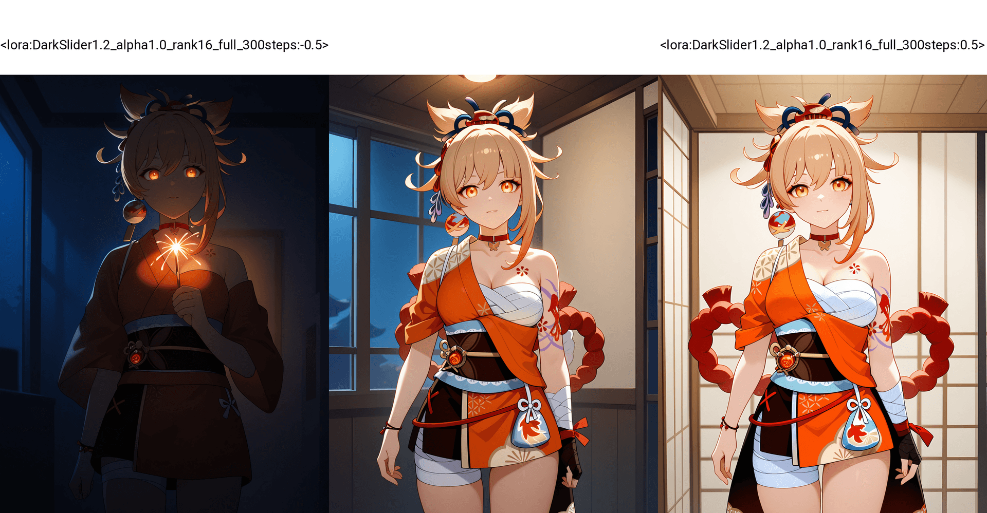 Lighting / darkness slider