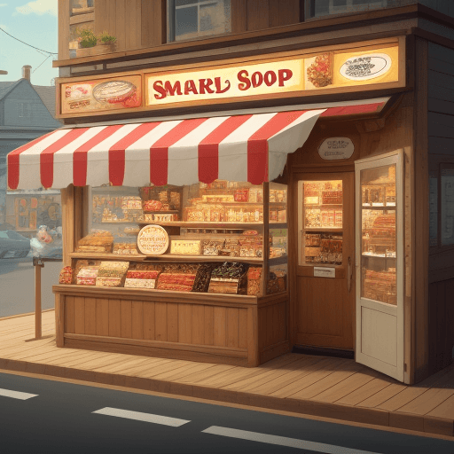 AI generated: a small snack shop