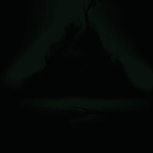 AI generated: Dark and green landscape embodying elements of psychology and manipulation, strong contrast between ...