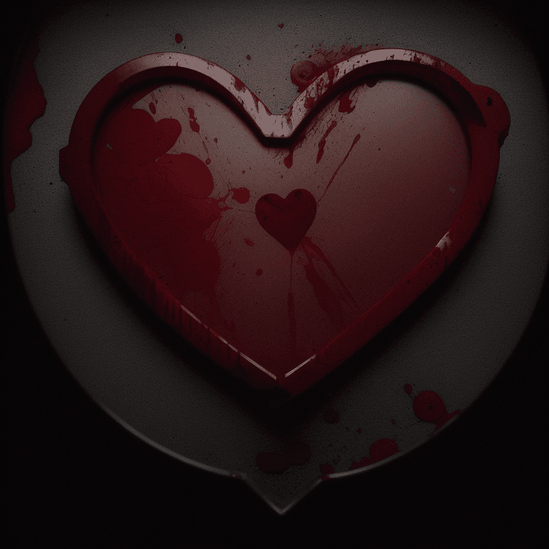 AI generated: heart, blood, photographic cinematic