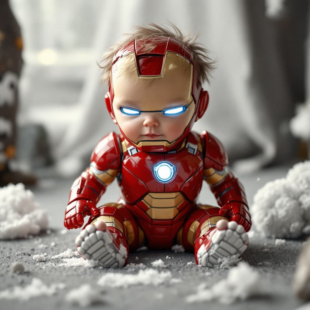 AI generated: baby iron man 