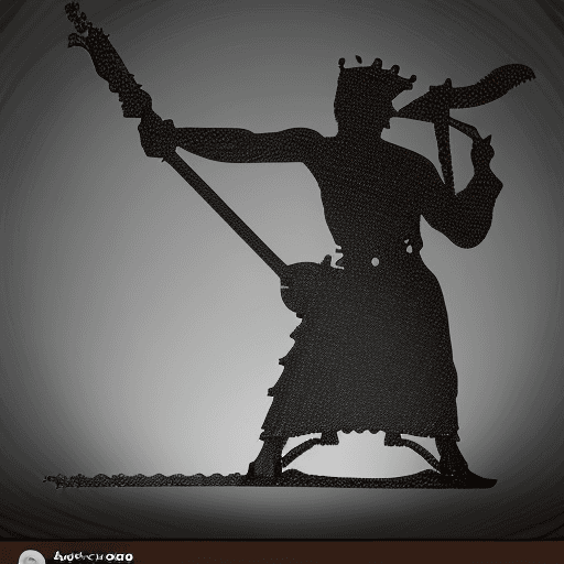 AI generated: Silhouette Roman soldier on horseback
