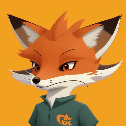 AI generated: Photo of a cartoon fox, logo. 