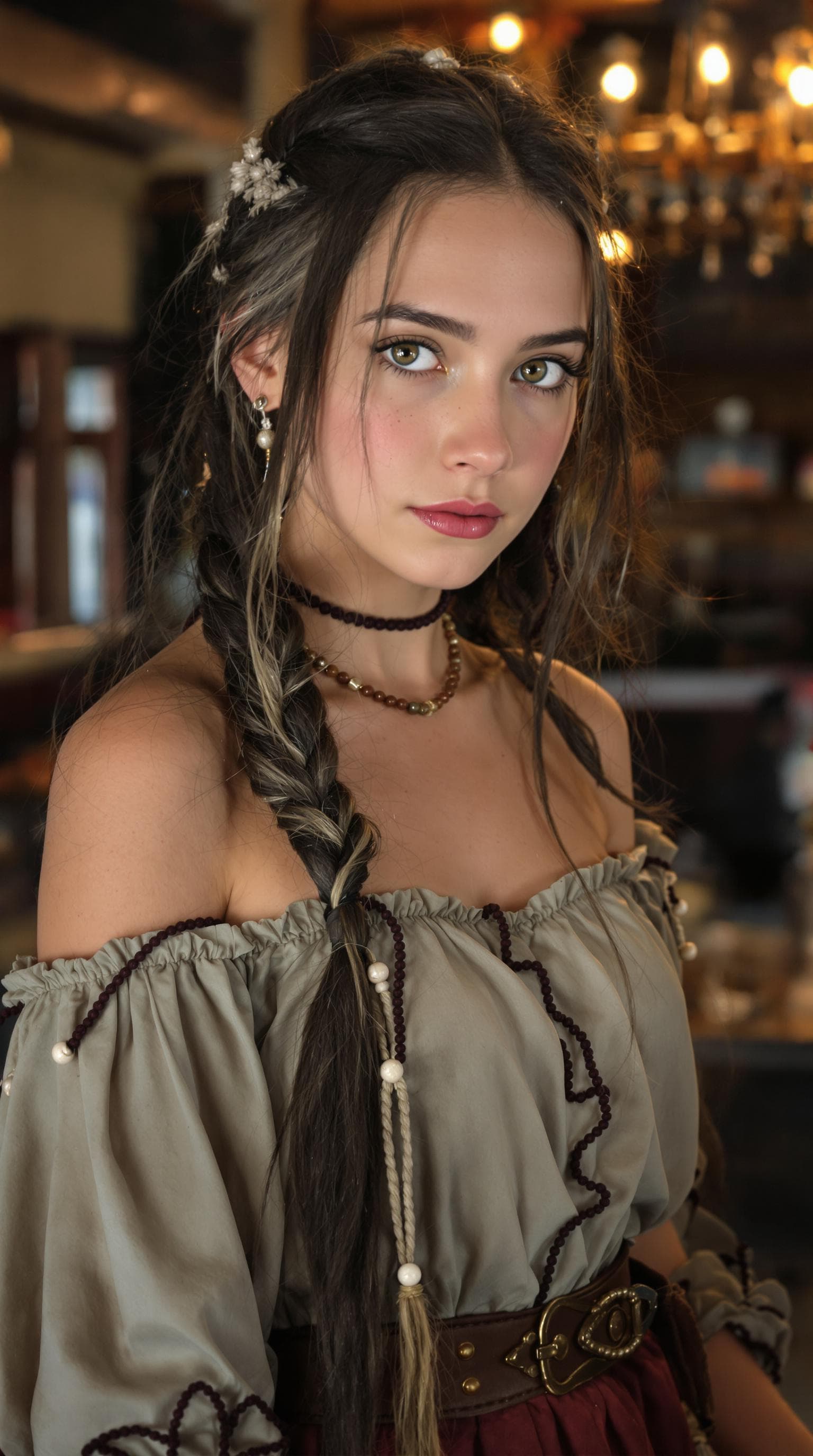 AI generated: a professional photo of a exceptionally of the most beautiful (age 13) during the American frontier ...