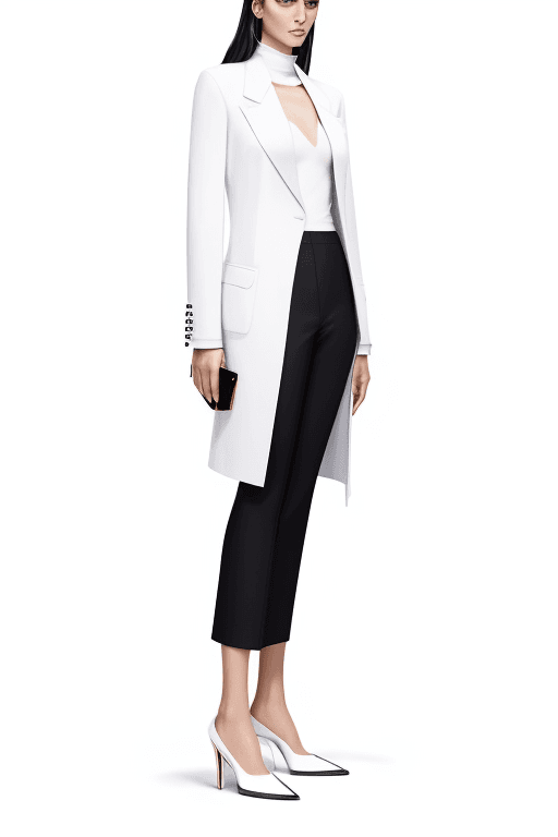 AI generated: concept fashion design of a blazer designed by jacquemus, loewe on a white background