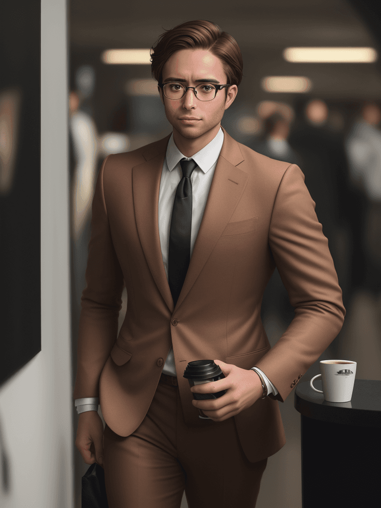 AI generated: Hyperrealistic professional photo of a 28-year-old man, with glasses, brown hair, mixed race, in a m...