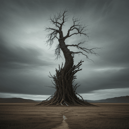 AI generated: Hyper realistic tattoo design embodiment of the saying "The axe forgets but the tree remembers". Lon...