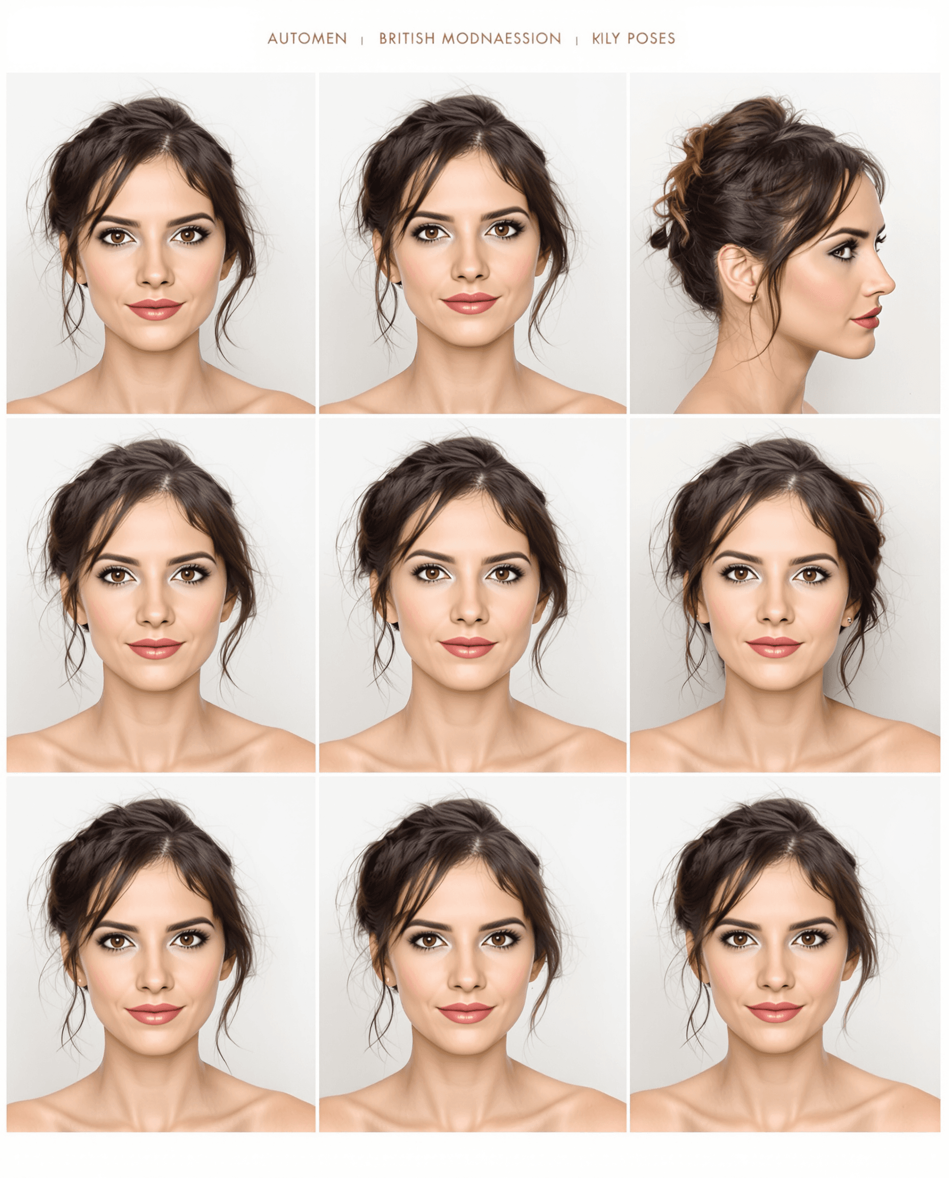 AI generated: " Character sheet, of a British Caucasian woman in multiple Poses , She has a realistic symmetrical ...