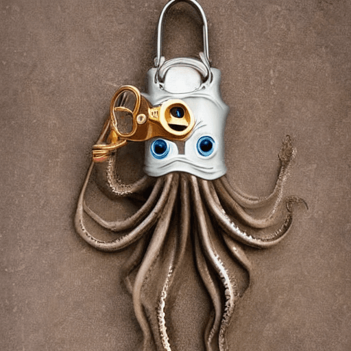 AI generated: Octopus with a padlock between the tentacles human version

