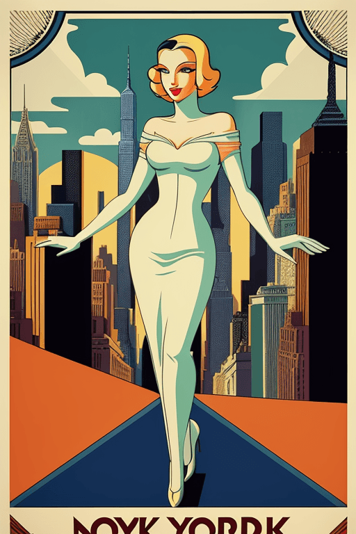 AI generated: art deco poster new york retro
