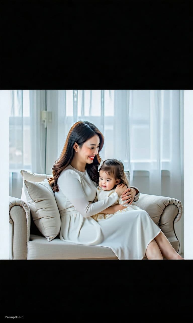AI generated: mother and daughter high resolution photography , cozy atmosphere, (Masterpiece:1.3), (best quality:...