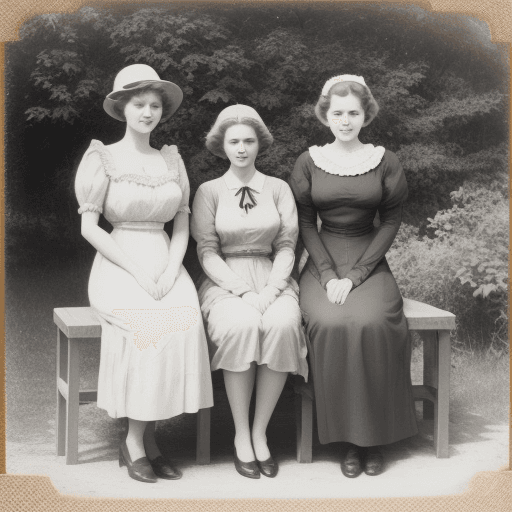 AI generated: women, vintage photo
