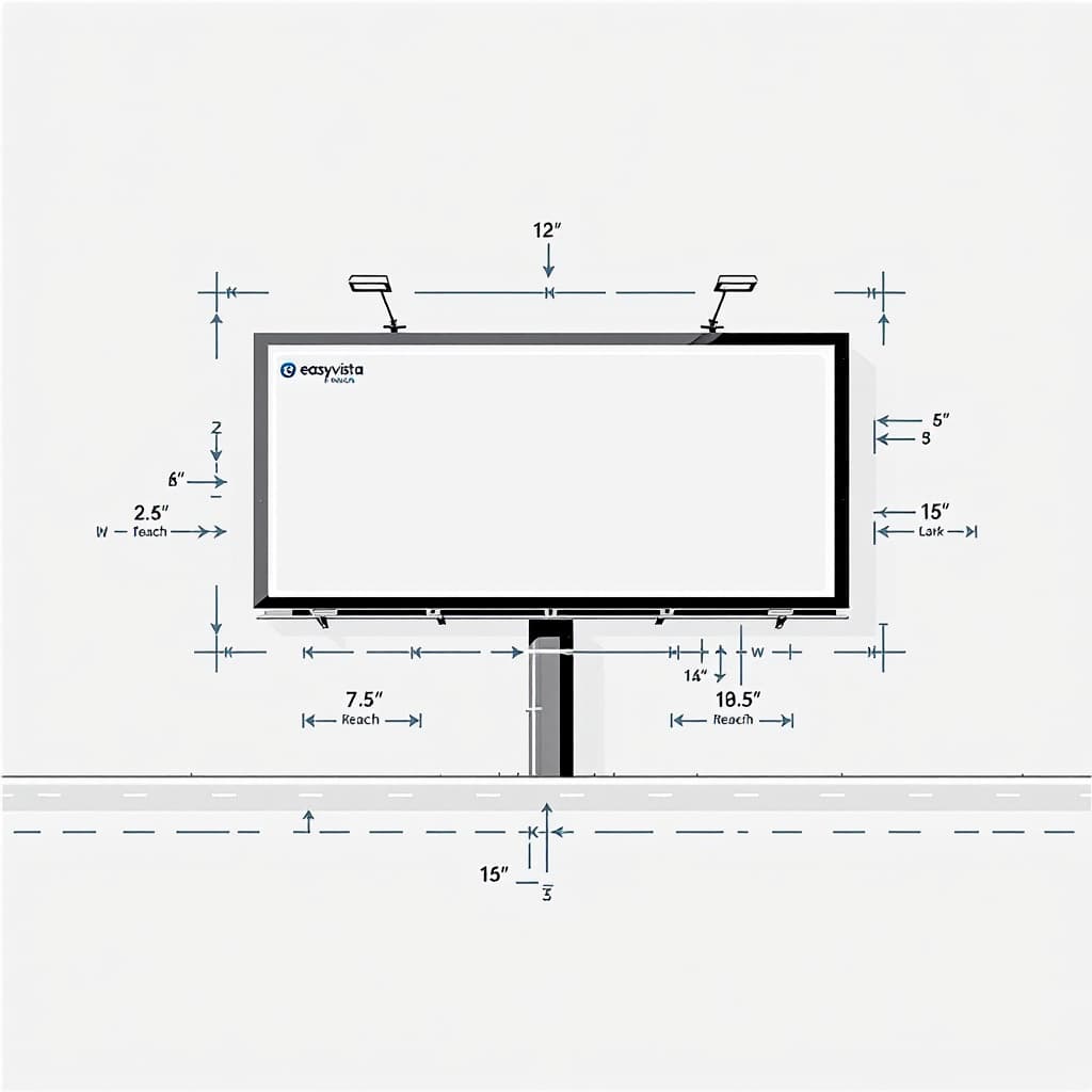 AI generated: General outline of a billboard with the logo of Easyvista advertising EV Reach.