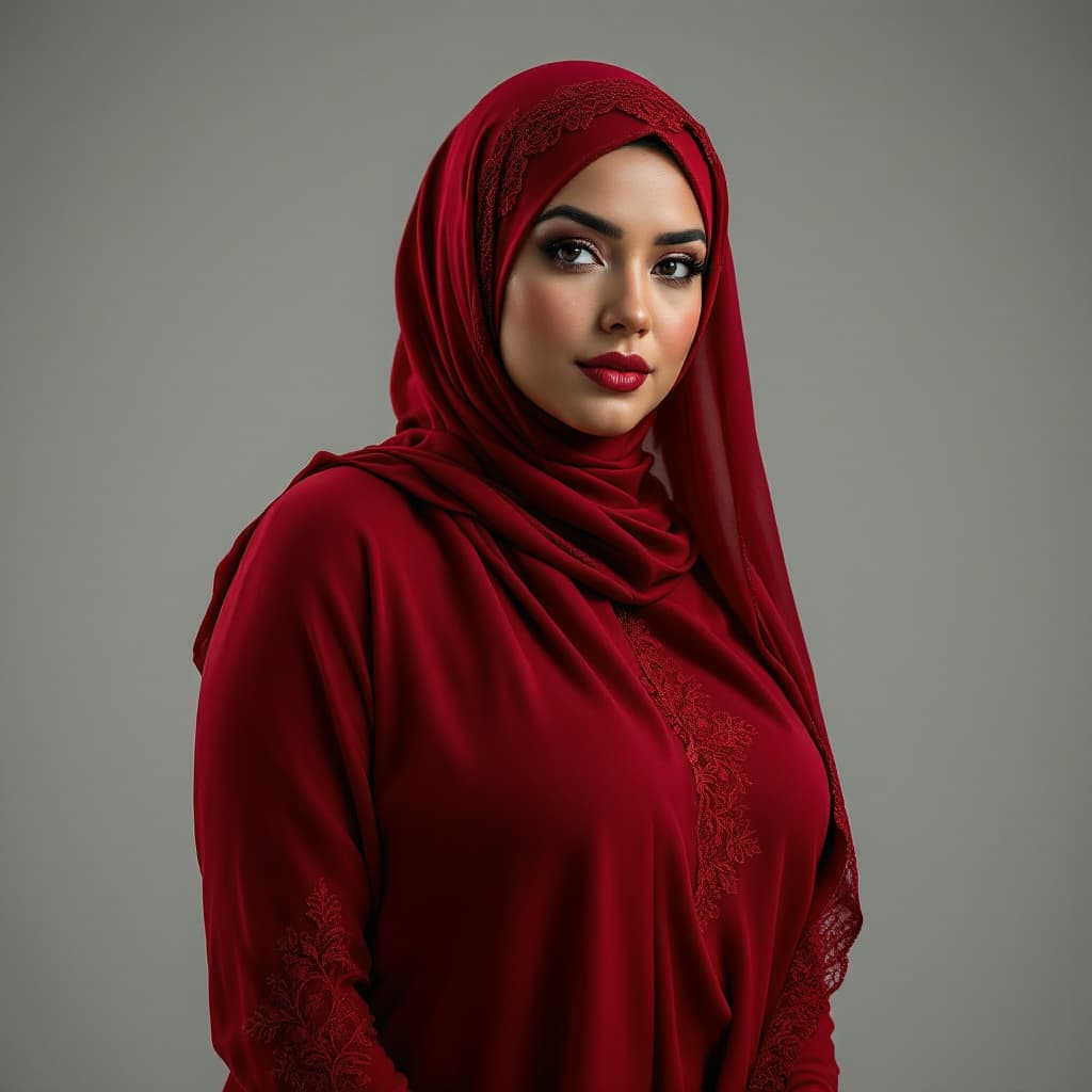 AI generated: full shot .a curvy arab woman with ((large rump:1.53)), and narrow waist, thick legs.cute face with ...