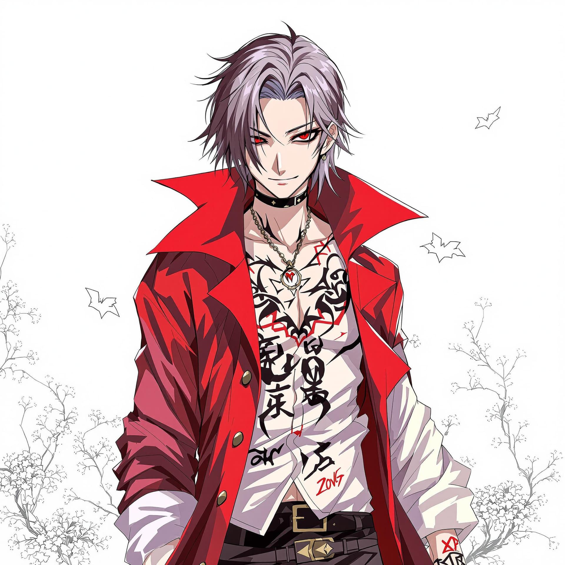 AI generated: in the style of anime, vampire wearing stylish clothes