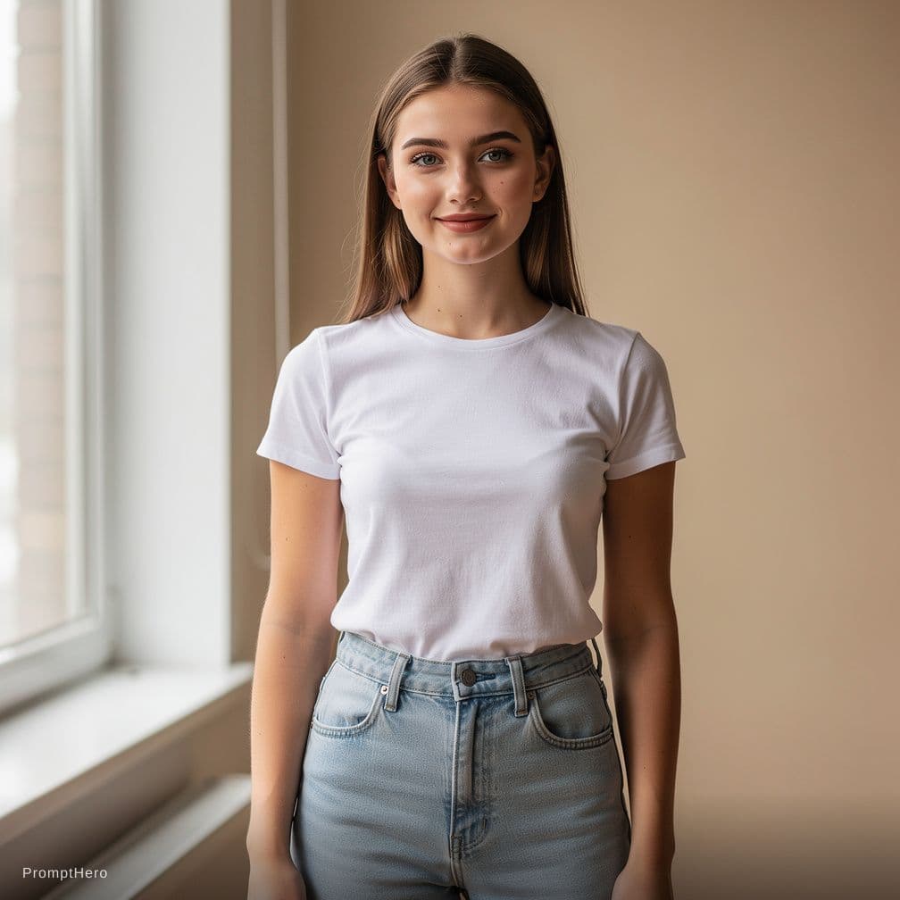 AI generated: Nude young 18 year old woman